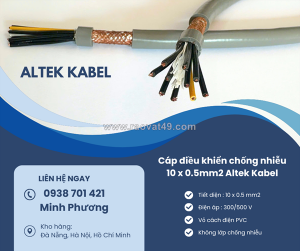 Cáp điều khiển chống nhiễu 10x0.5mm2 tại gia lai, quảng trị, bình định