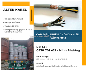 Cáp điều khiển chống nhiễu 10x0.75mm2 giá tốt cho công trình