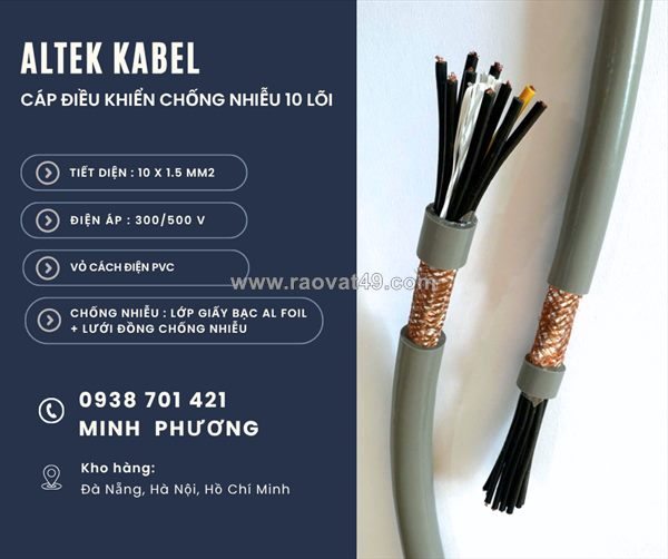Cáp điều khiển chống nhiễu 10x1.5mm2 hàng sẵn kho khánh hòa, ninh thuận, phú yên
