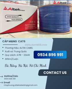 Cáp mạng altek kabel cat6 – 23awg đà nẵng, hà nội, hồ chí minh