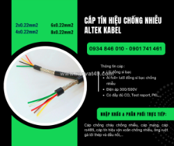 Cáp tín hiệu chống nhiễu 2x0.22/4x0.22/6x0.22/8x0.22 hãng altek kabel