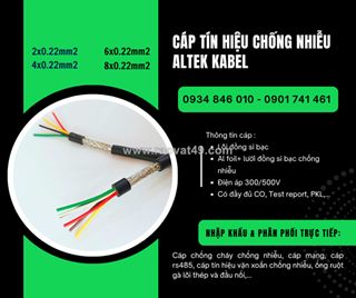 Cáp tín hiệu chống nhiễu 2x0.22/4x0.22/6x0.22/8x0.22 hãng altek kabel