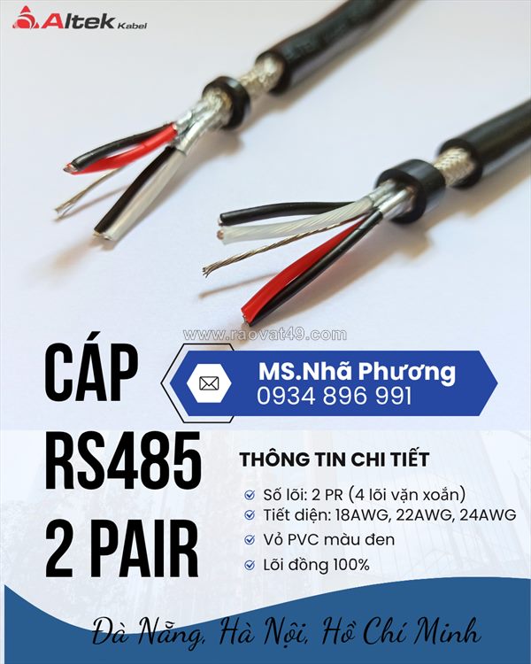 Cáp tín hiệu rs485 2 pair 22 awg hồ chí minh – giải pháp tối ưu cho hệ thống công nghiệp