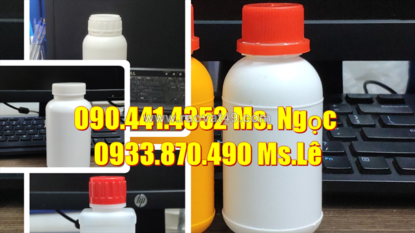 Chai nhựa 1 lít đựng axit, chai nhựa 500ml đựng phẩm màu