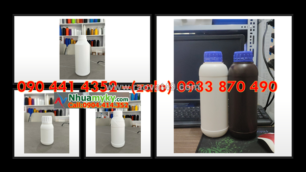 Chai nhựa 500ml đựng chất hóa học, chai nhựa 250ml đựng hóa chất cực độc hại