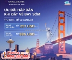 China airlines ưu đãi vé máy bay từ tp.hcm đến mỹ