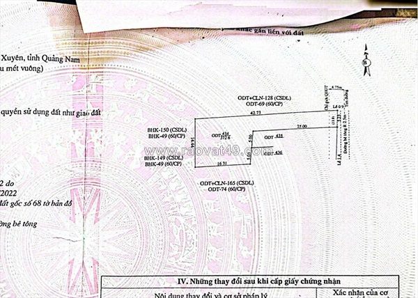 Chính chủ bán 370m2 đất đường bê tông tại khối phố xuyên tây, thị trấn nam phước, duy xuyên, quảng nam