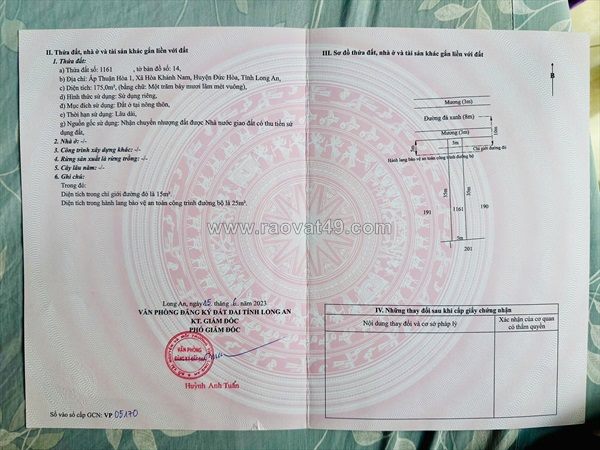 Chính chủ cần bán lô đất full thổ cư 175m2 đầu tư sinh lời