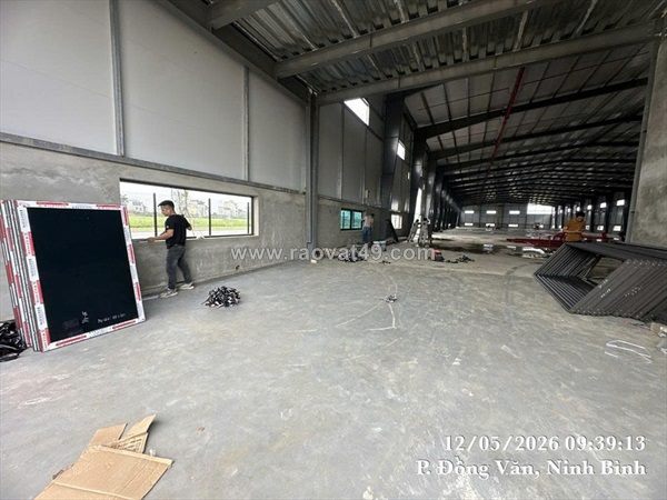 Cho thuê nhà xưởng mới tiêu chuẩn cn tại kcn đồng văn 1. dt 3.840m² đến 11.520m²