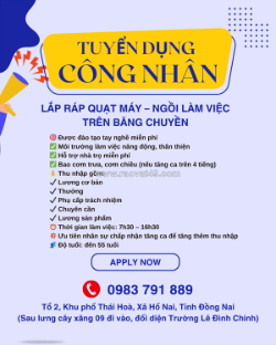 Công nhân lắp ráp quạt máy đồng nai (bao cơm)