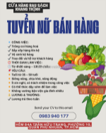 Cửa hàng rau sạch khang thịnh tuyển nhân viên bán hàng