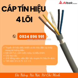 Cung cấp cáp điều khiển 4x0.5mm2 cho tủ điện tại hải phòng, quảng ninh, hải dương