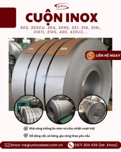 Cuộn inox nhập khẩu chính ngạch đa dạng mác thép: giải pháp xả băng theo yêu cầu, chịu nhiệt và chống ăn mòn vượt trội cho mọi dự án công nghiệp