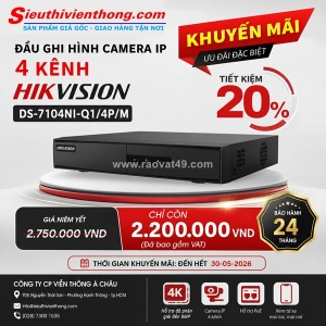 Đầu ghi hình camera ip hikvision ds-7104ni-q1/4p/m giảm giá 20% chính hãng