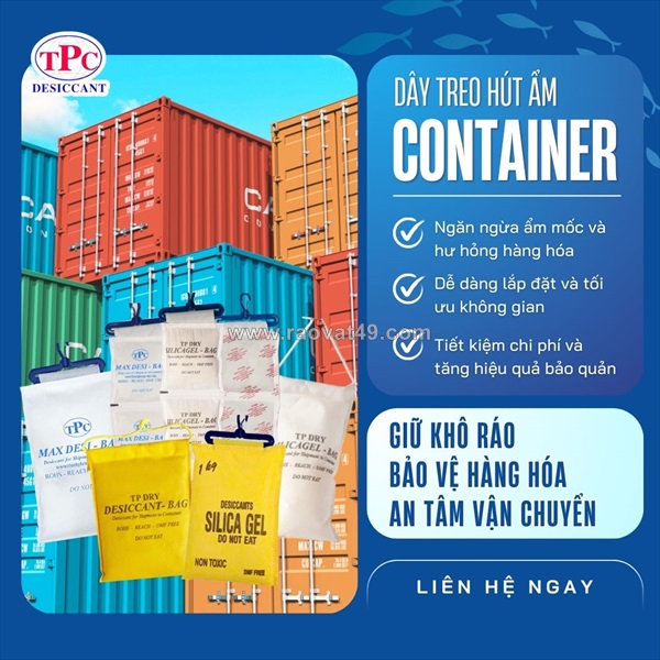 Dây treo hút ẩm có cần thiết khi xuất khẩu hàng bằng container?