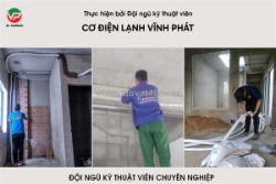 Điện lạnh vĩnh phát/nhận thầu mọi công trình thi công ống đồng âm tường