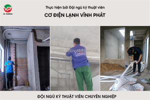 Điện lạnh vĩnh phát/nhận thầu mọi công trình thi công ống đồng âm tường