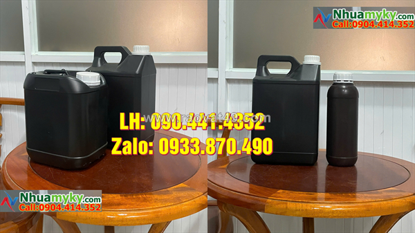 Gía can nhựa 2 lít nắp ấn, can nhựa 5 lít vuông có vạch chia