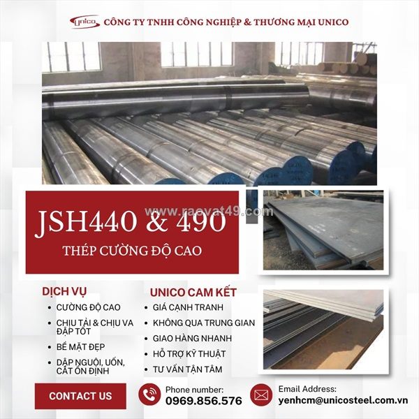 Giải pháp tối ưu hóa trọng lượng và cường lực kết cấu với thép cường độ cao jsh440 & jsh490 – phôi chuẩn nhập khẩu tại unico steel