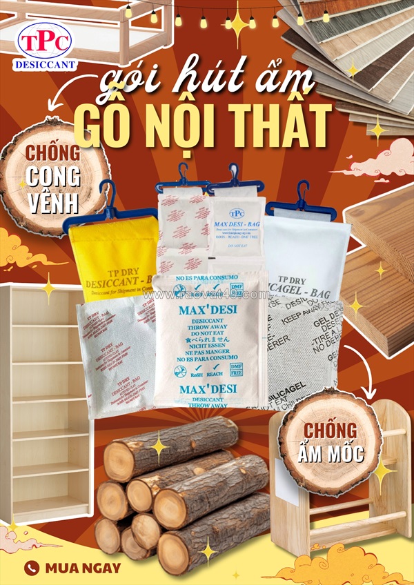 Gỗ nội thất có dễ cong vênh nếu thiếu gói hút ẩm?