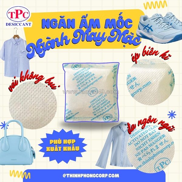 Gói hút ẩm silicagel – giải pháp bảo quản hiệu quả cho may mặc, nón mũ, giày dép
