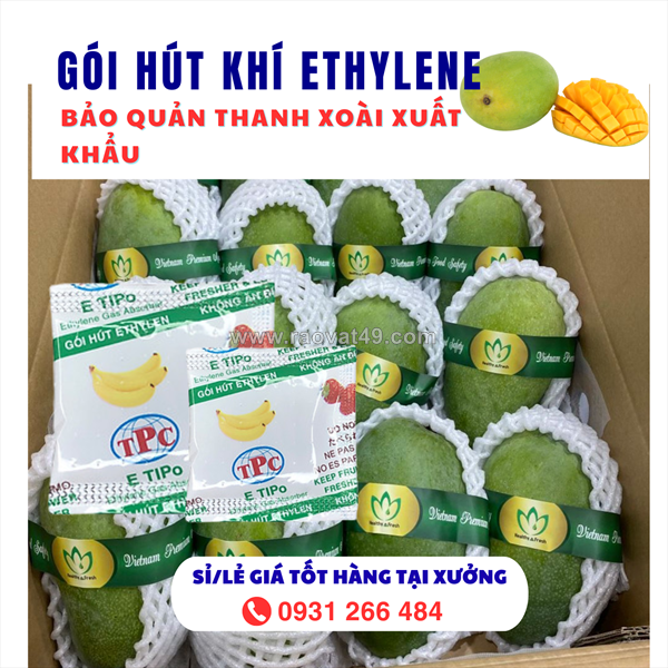 Gói hút ethylene etipo chống chín cho chuối, xoài giá siêu hạt dẻ