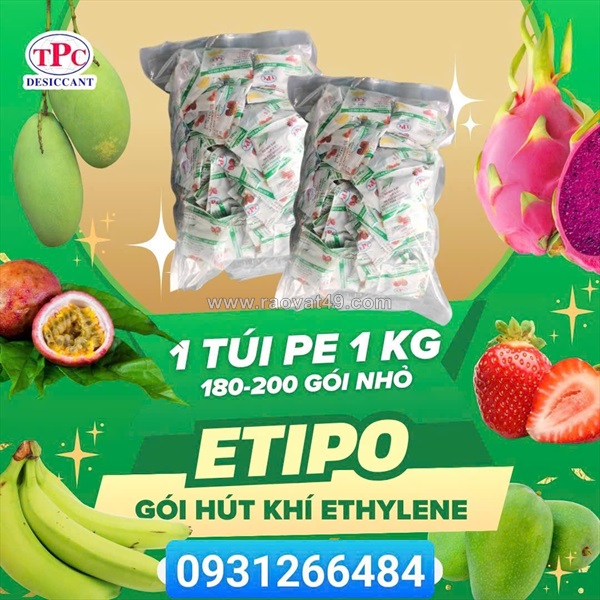 Gói hút khí ethylene bảo quản chuối, xoài xuất khẩu