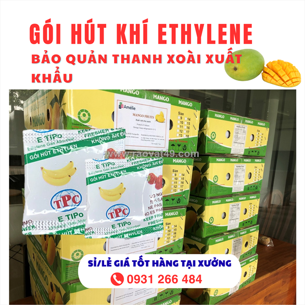 Gói hút khí ethylene cho chuối, xoài xuất khẩu – giữ độ tươi