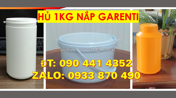 Hủ nhựa 500g vuông, hủ nhựa 1 ký nắp vặn, hủ nhựa 1.5 ký cao, hủ nhựa 2 ký quai nắp đỏ