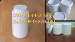 Hủ nhựa hdpe đựng hóa chất 1 ký, hủ nhựa 1000g đựng đồ ăn vặt, hủ nhựa 0.5 ký đựng mứt sấy
