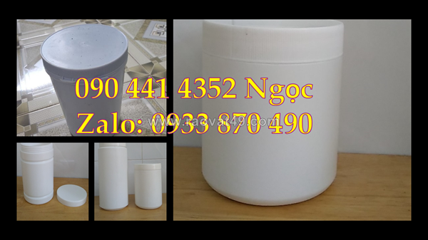 Hủ nhựa hdpe đựng hóa chất 1 ký, hủ nhựa 1000g đựng đồ ăn vặt, hủ nhựa 0.5 ký đựng mứt sấy