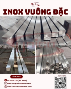 Inox vuông đặc unico (square bar) – giải pháp vật liệu cao cấp cho chế tạo máy và trang trí nội thất
