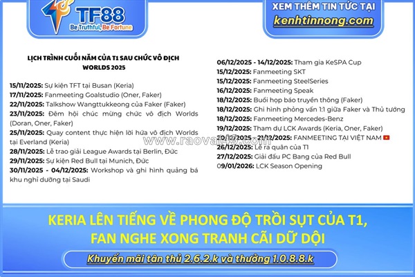 Keria lên tiếng về phong độ trồi sụt của t1