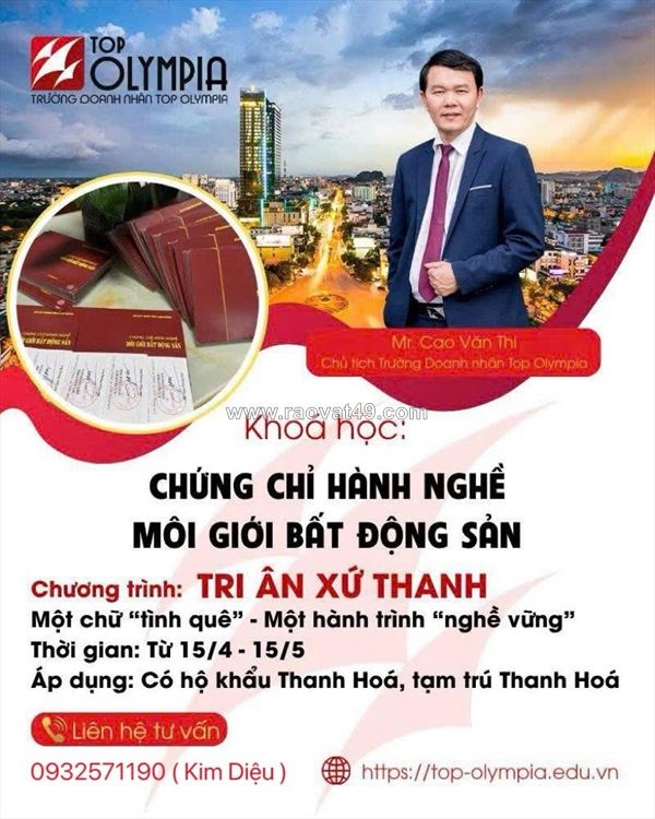 Khoá học chứng chỉ bds tại thanh hoá