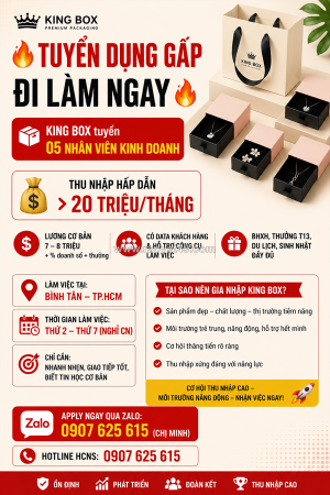 [làm ngay] 5 nv kinh doanh bình tân