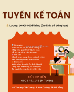 [làm ngay] kế toán nội bộ đà nẵng