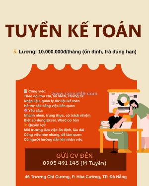 [làm ngay] kế toán nội bộ đà nẵng