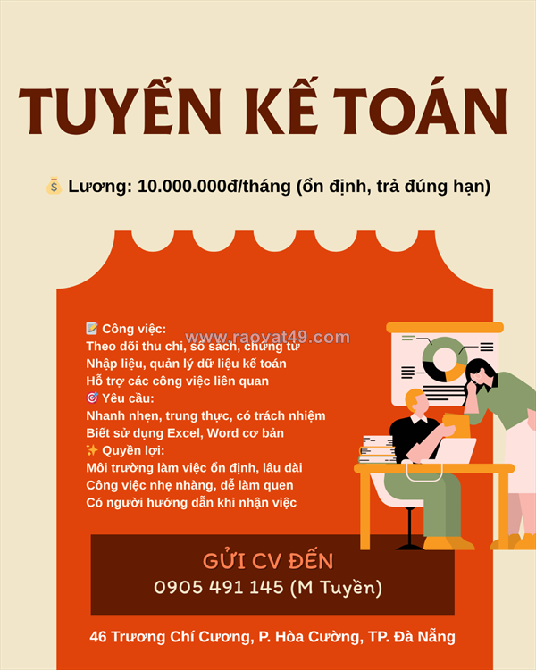 [làm ngay] kế toán nội bộ đà nẵng