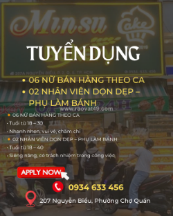 [làm ngay, ko cần kn] 8 nv bán hàng q5