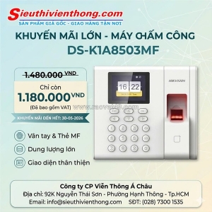 Lắp đặt máy chấm công hikvision ds-k1a8503mf - ưu đãi tháng 5