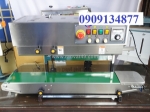 Máy hàn miệng túi liên tục dạng đứng có in date frd1000, máy ép miệng túi nilon, máy hàn túi nilon có dịch nước