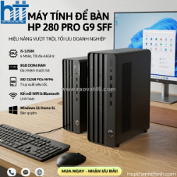 Máy tính để bàn (cpu) model: hp 280 pro g9 sff (i5-12500(6*3.0), 8gd4, 512gssd, wl, bt, kb, m, w11sl, đen,1y_9e564pt)