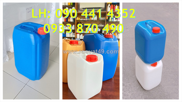 Mua can nhựa 30 lít đựng hóa chất vuông trắng, thùng nhựa 25 lít dày đựng cồn