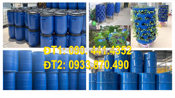 Mua thùng phuy nhựa 220 lít cũ, vỏ thùng phuy nhựa 120 lít đựng hóa chất tổng hợp