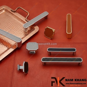 Nâng tầm không gian từ tay nắm tủ phối da cao cấp