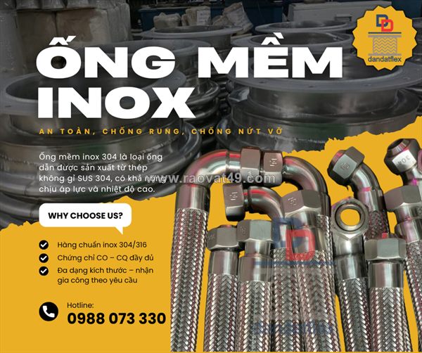 Ống mềm inox 304 | ống mềm thủy lực bọc lưới inox 304 giá tốt