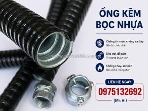 Ống ruột gà lõi thép bọc nhựa – bảo vệ hệ thống dây điện an toàn và bền bỉ 🔧