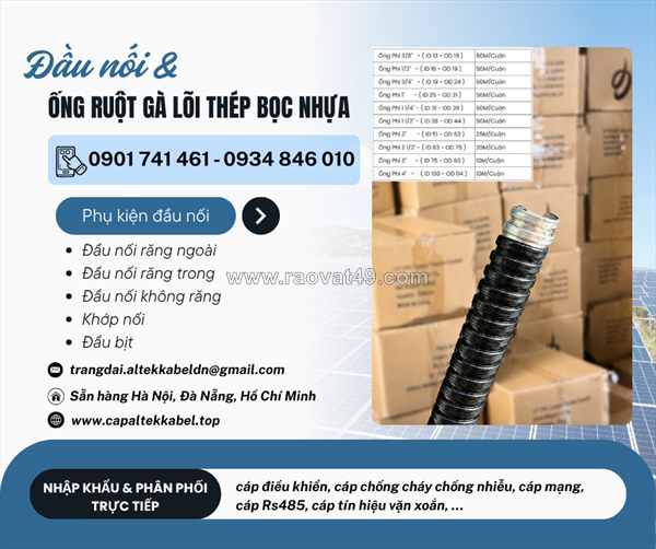 Ống ruột gà lõi thép bọc nhựa kèm pg tại hà nội, đà nẵng, hcm