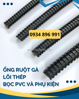 Ống ruột gà lõi thép bọc pvc phi 32 – full phụ kiện đồng bộ – sẵn kho khánh hòa, bình định, phú yên