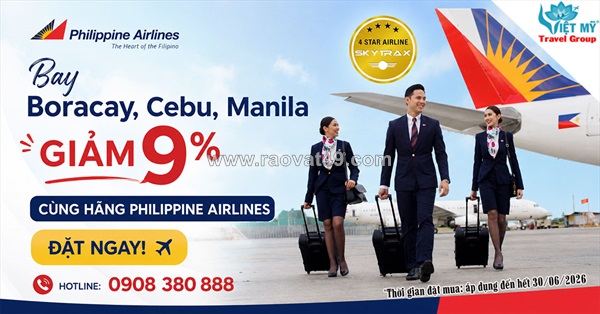 Philippine airlines ưu đãi hè 2026 – giảm ngay 9%